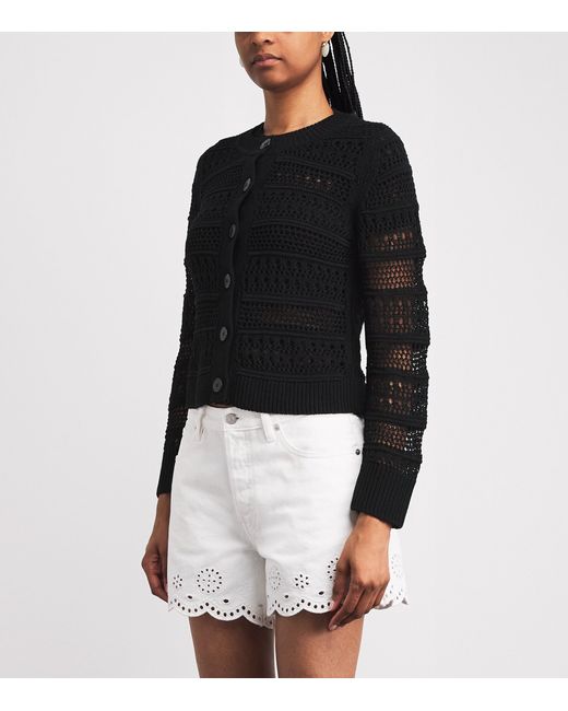 ME+EM Black Open-Stitch Cardigan