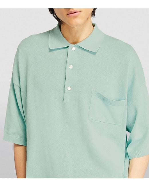Commas Green Knitted Polo Shirt for men