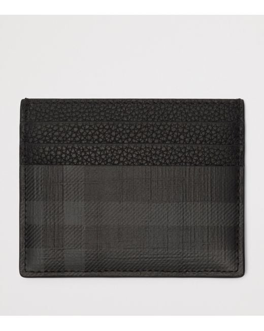 Burberry Black City Check Card Holder for men