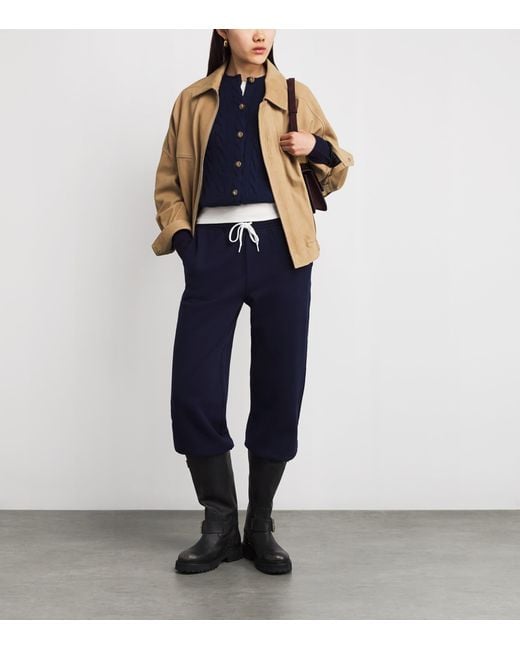 Polo Ralph Lauren Blue Wool-Cashmere Cable-Knit Cardigan