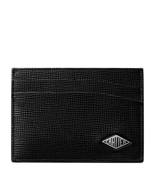 Cartier Black Grained Leather Losange Card Holder for men