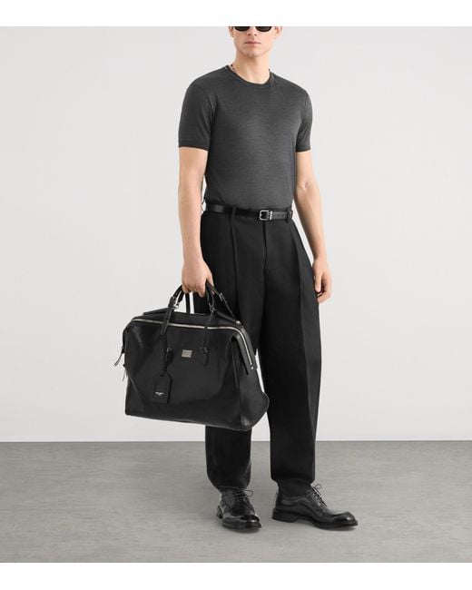 Dolce & Gabbana Black Silk T-Shirt for men