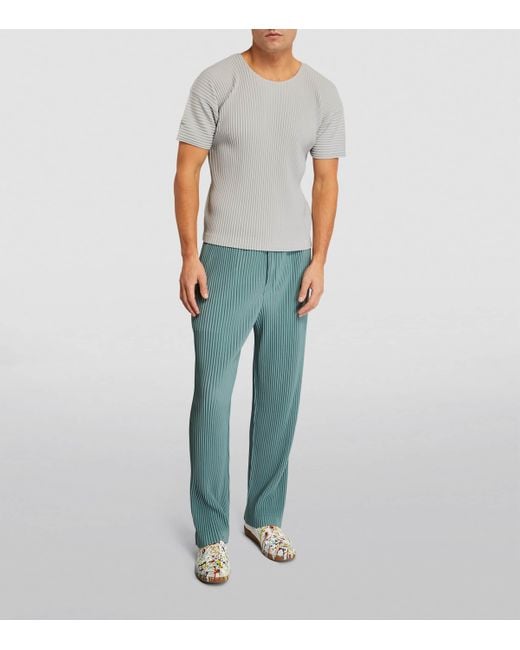 Homme Plissé Issey Miyake Gray Pleated T-Shirt for men