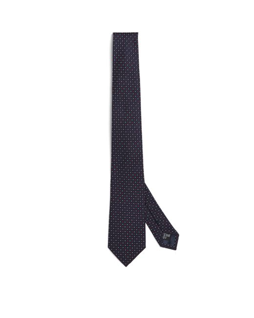 Emporio Armani Blue Silk Geometric Jacquard Tie for men