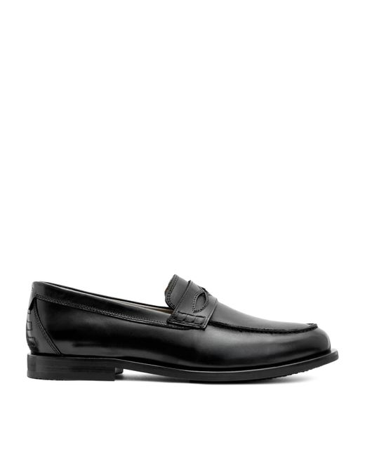 AllSaints Black Leather Harmon Loafers for men