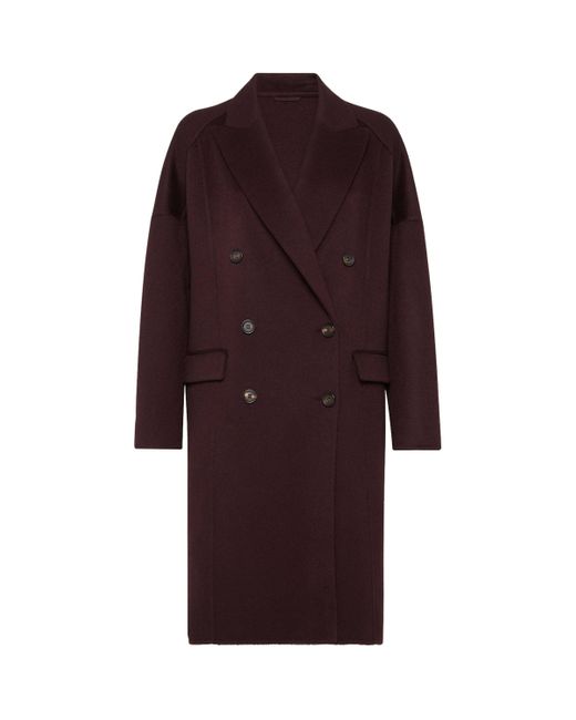 Brunello Cucinelli Red Cashmere Overcoat