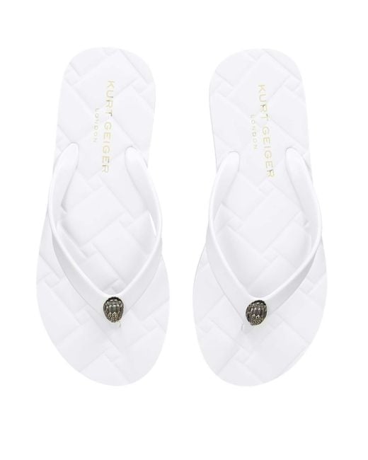 Kurt Geiger White Kensington Q Flip Flops