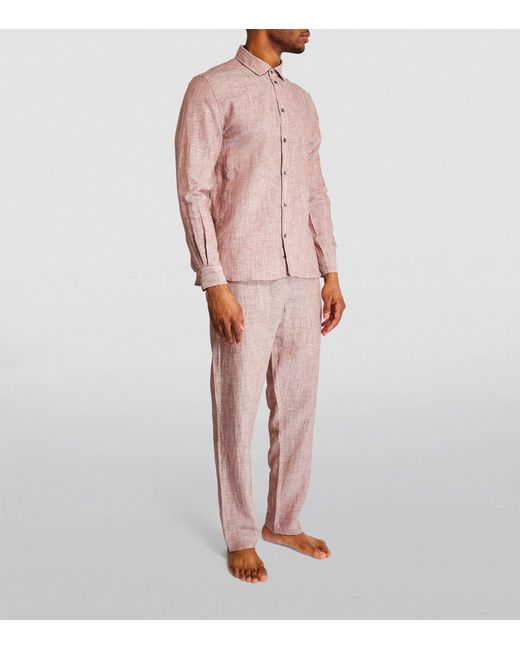 Zimmerli of Switzerland Pink Linen-blend Trousers for men