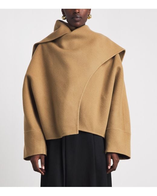 Source Unknown Natural Wool Nuage Scarf Coat