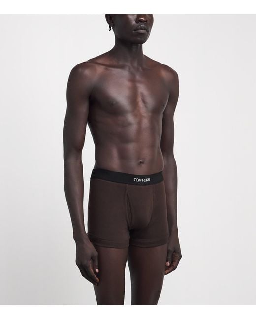 Tom Ford Black Stretch-Cotton Logo Boxers for men