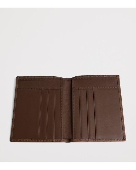Swaine Brown Ostrich Leather Bifold Coat Wallet for men