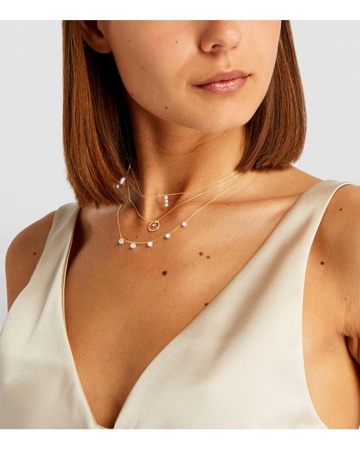 PERSÉE Metallic And Diamond 3-Stone Danaé Necklace