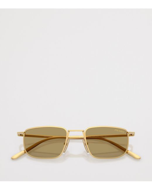 Prada Metallic Metal Pillow Sunglasses for men