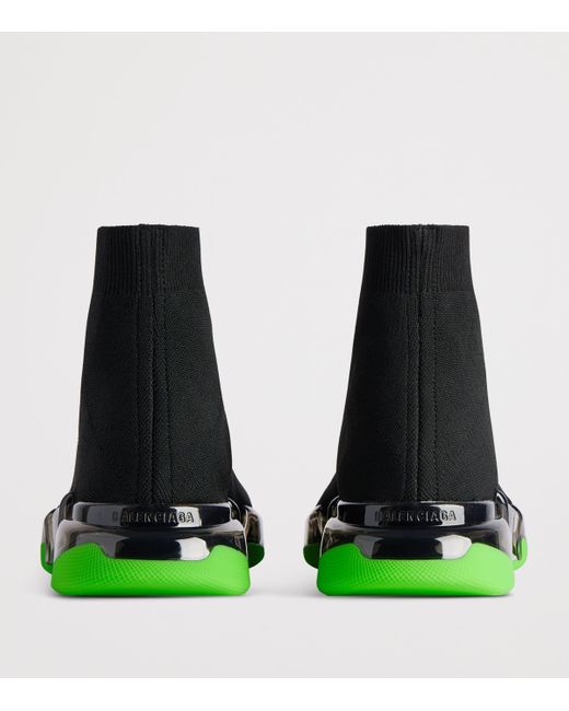 Balenciaga Black Clear Sole Speed 2.0 Sneakers for men