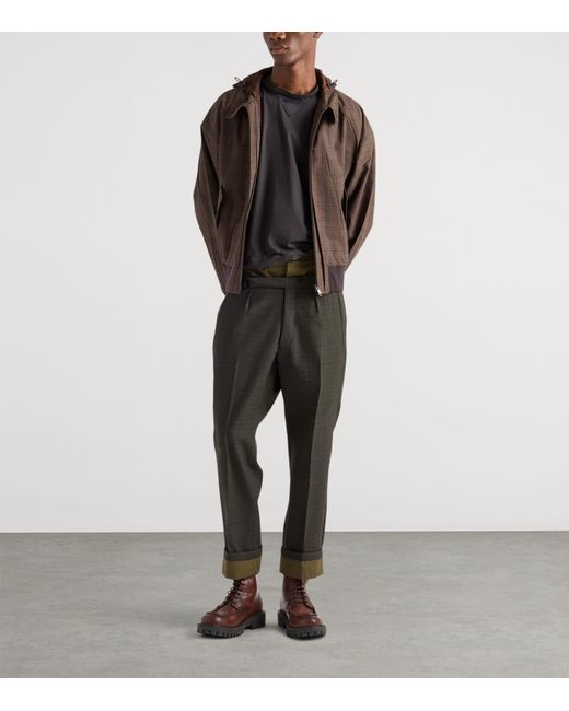 Prada Brown Wool Hooded Jacket for men