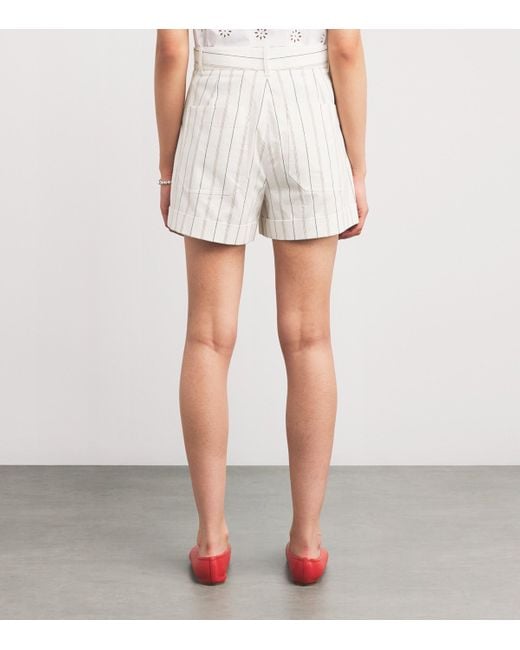 ME+EM White Striped Shorts