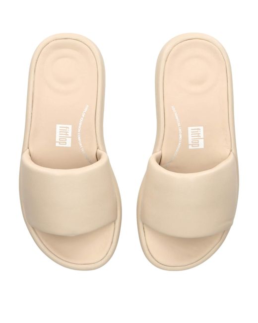 Fitflop Women Iqushion D-Luxe Padded Metallic-Leather Flip-Flops |HT4-011| Silver main image 0