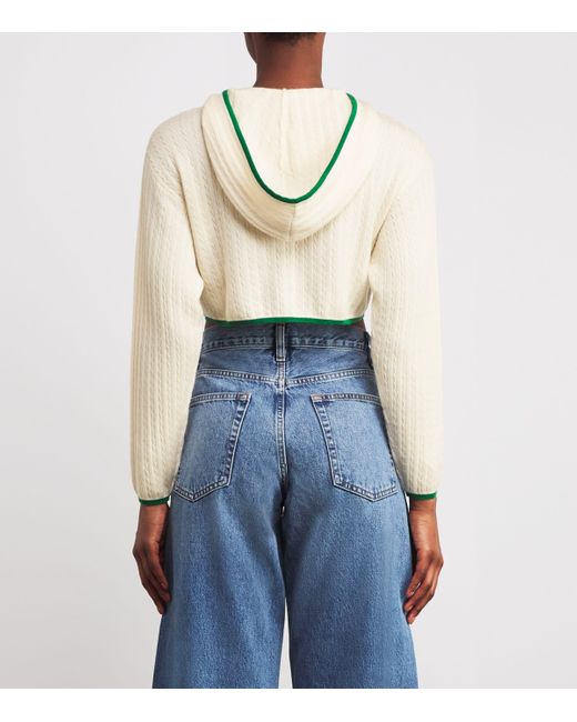 FRAME Natural Cashmere-Silk Cropped Hoodie