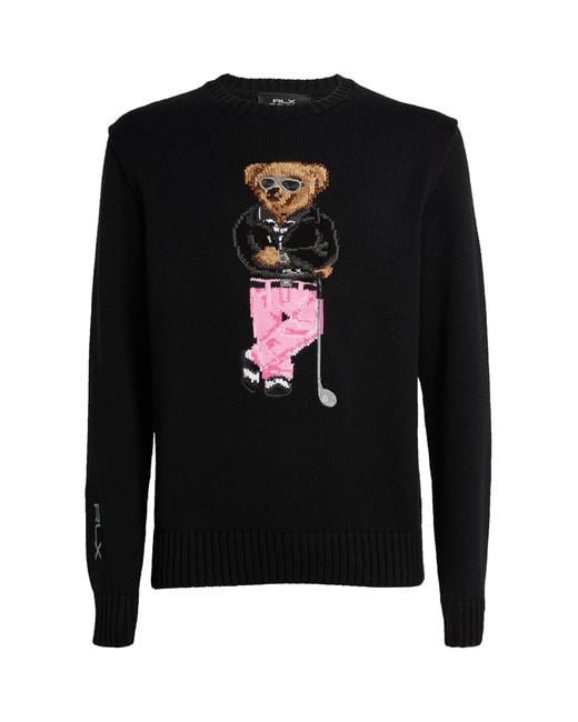 RLX Ralph Lauren Black Polo Bear Performance Sweater