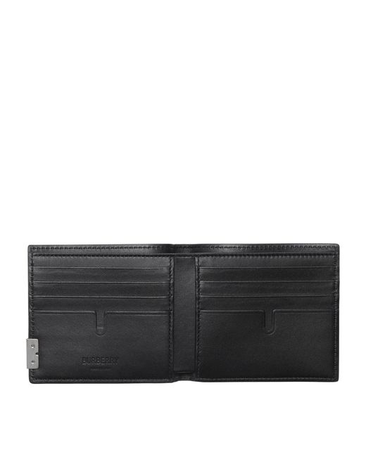 Burberry Black Grained Leather Bifold Wallet for men