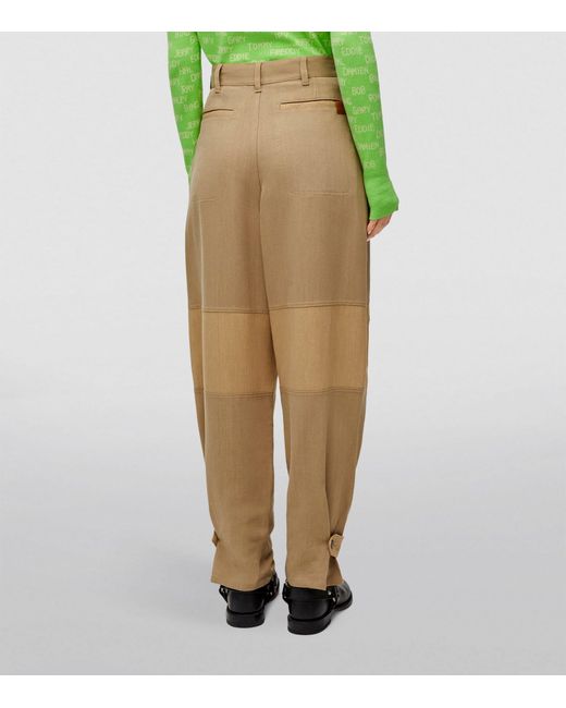 Loewe Natural X Paula's Ibiza Linen-blend Tapered Cargo Trousers