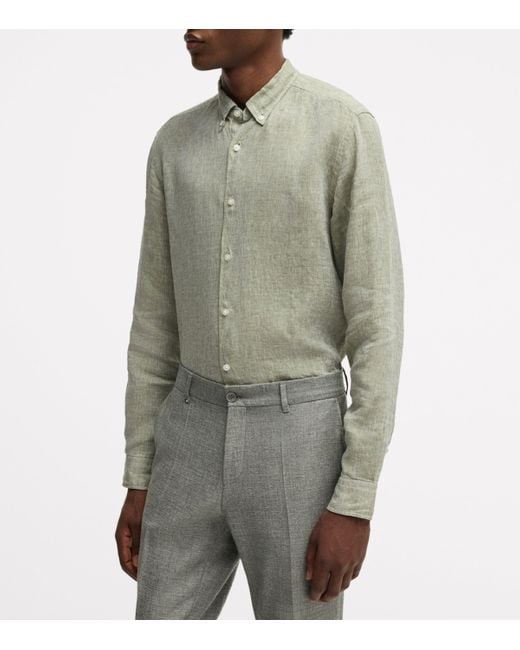 Boss Green Linen Shirt for men