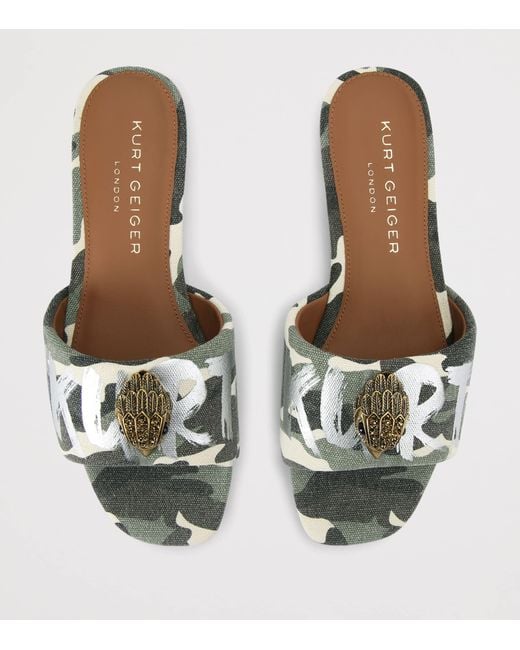 Kurt Geiger Green Camouflage Kensington Sandals