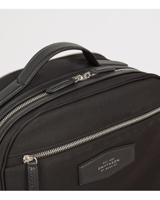 Smythson Black Canvas Norton Backpack for men