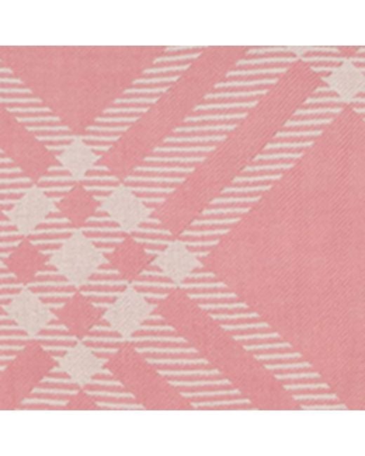 Burberry Pink Wool-Silk Check Scarf