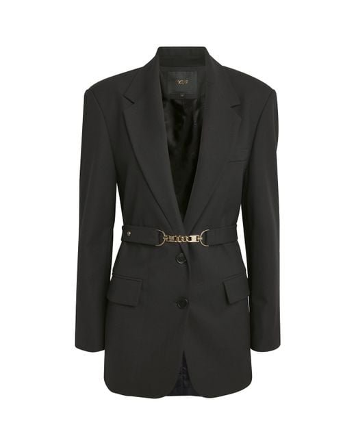 Maje Black Chain-Detail Blazer