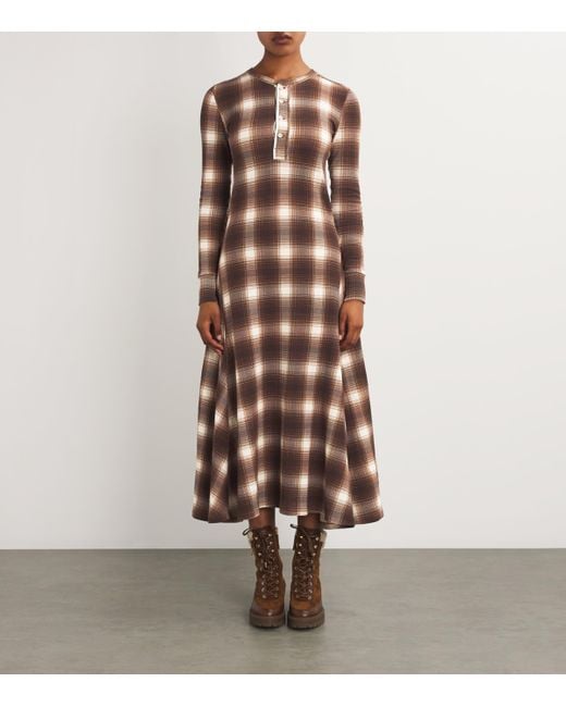 Polo Ralph Lauren Waffle-Knit Henley Maxi Dress in Brown | Lyst UK Polo Ralph Lauren Waffle-Knit Henley Maxi Dress in Brown | Lyst UK