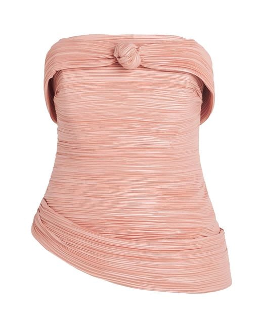 Cult Gaia Pink Plissé Ansra Top