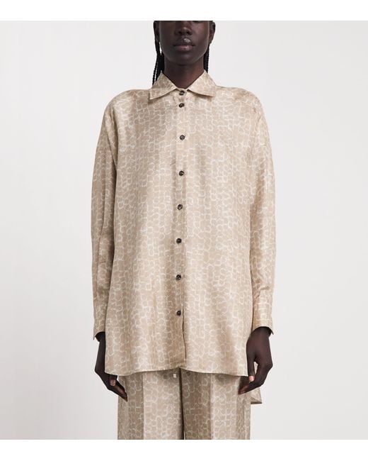 Kiton Natural Silk Printed Shirt