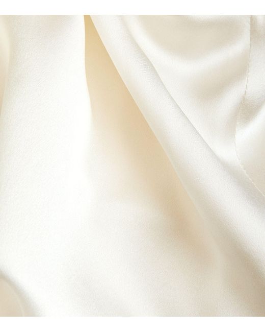 Max Mara White Silk-satin Bodysuit