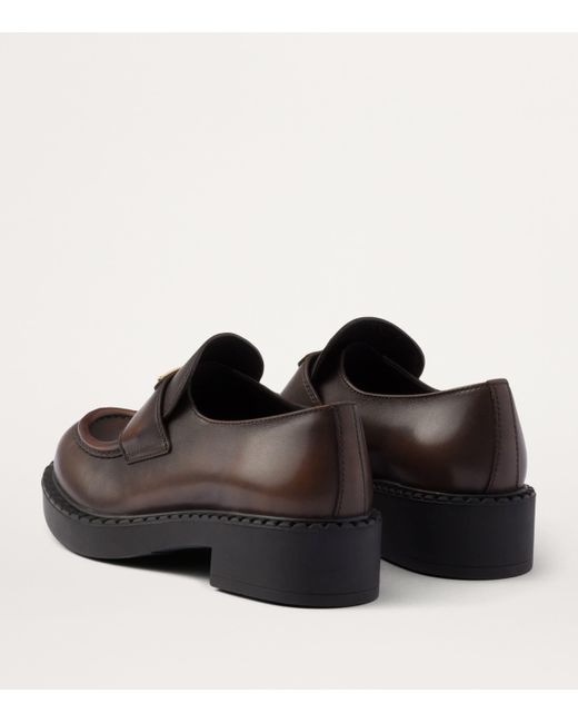 Prada Black Leather Loafers 50