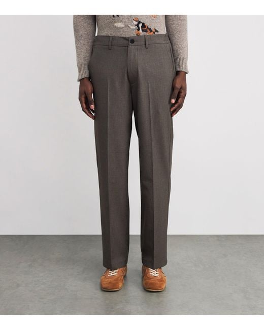 Wax London Gray Micro Puppytooth Check Bayham Trousers for men