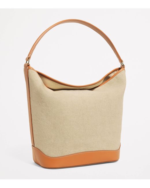 Sandro White Canvas-Leather Tangoso Bucket Bag