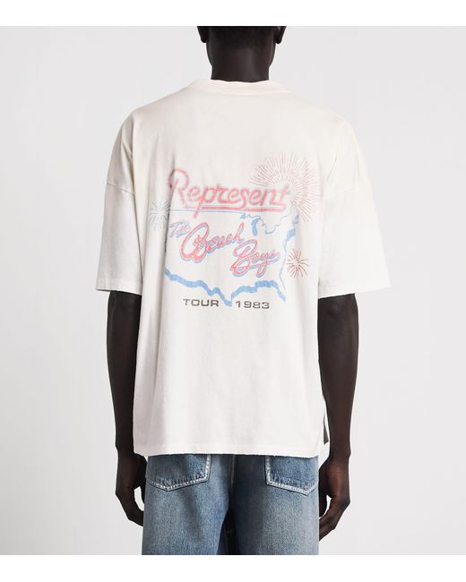 Represent White X Beach Boys Tour T-Shirt for men