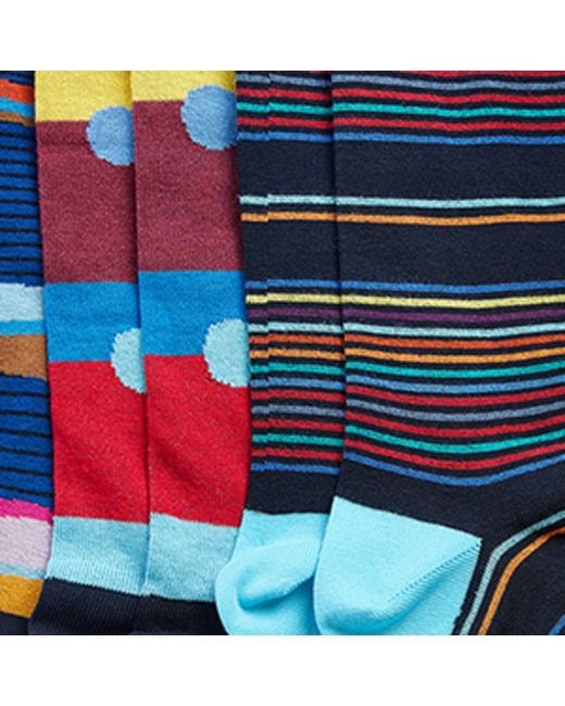 Paul Smith Blue Signature Socks (pack Of 3) for men