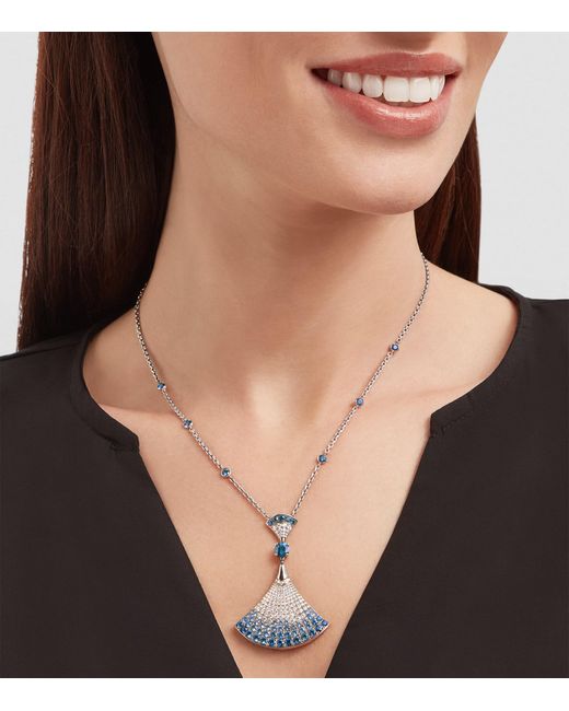 BVLGARI White Diamond And Sapphire Divas' Dream Necklace