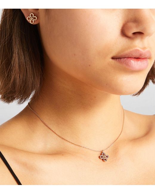 トリバーチ　KIRA CROVER PAVE PENDANT NECKLACE Tory Burch Kira Clover Pave Pendant Necklace | Shopbop