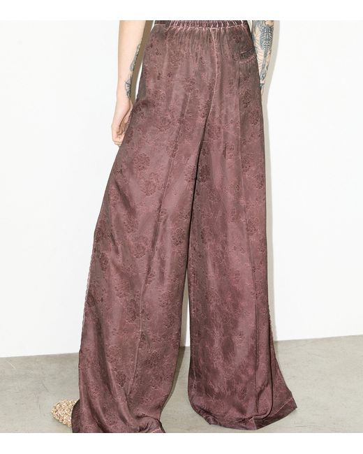 MAX&Co. Brown Floral Wide-Leg Trousers