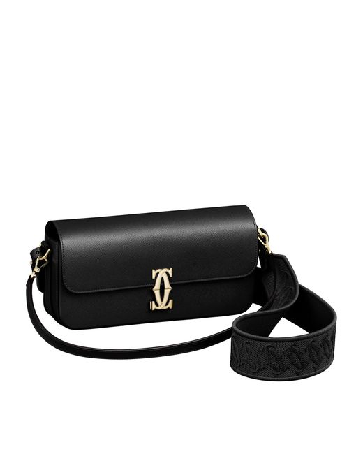 Cartier Black Leather C De East-West Shoulder Bag