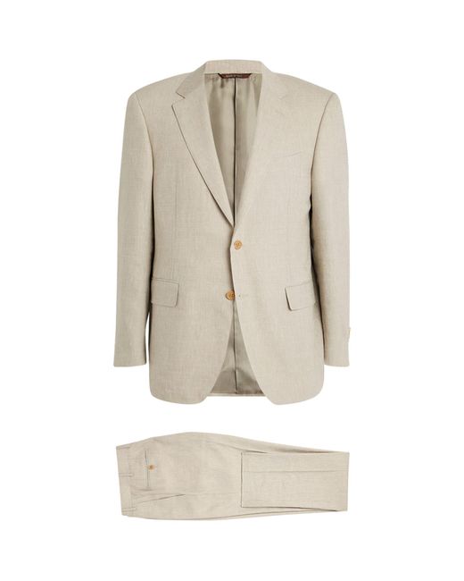 Canali Natural Linen-wool Two-piece Suit for men