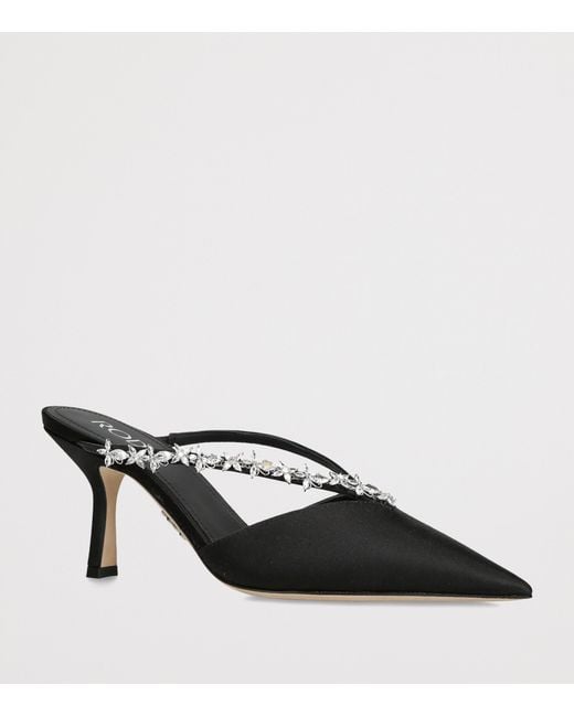 Rodo Black Satin Kayla Heeled Mules 75