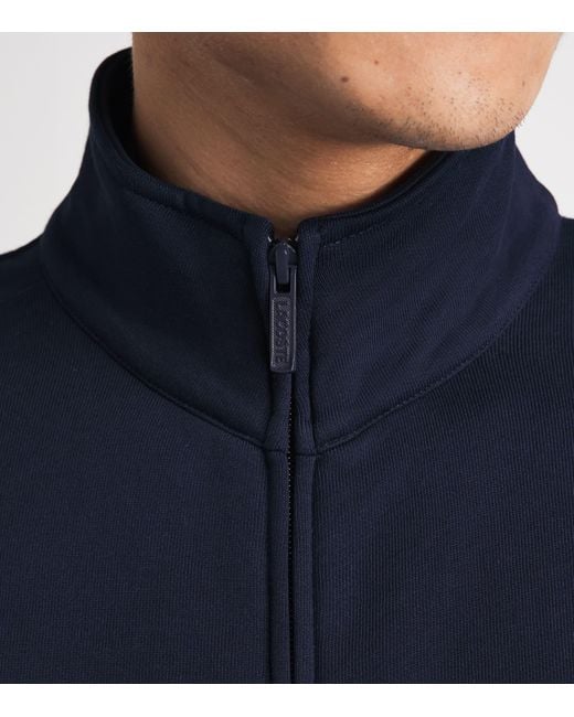 Lacoste Blue Fleece Zip-Up Sweatshirt for men