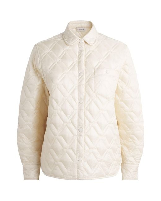 Moncler White Diamond-Quilted Overshirt