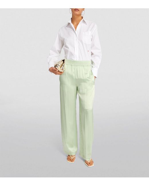 Victoria Beckham Green Pleated Pyjama Trousers