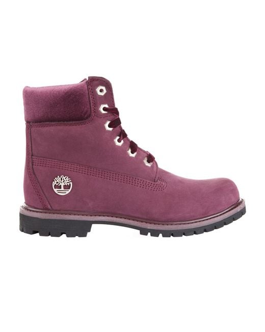 Timberland Purple 6-inch Premium Velvet Boots