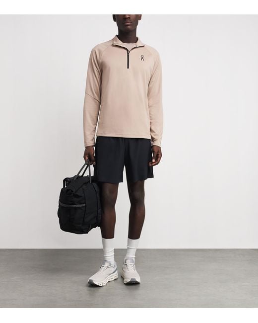 On Shoes Natural Climate Zip-Up Lg-Sleeve T-Shirt for men